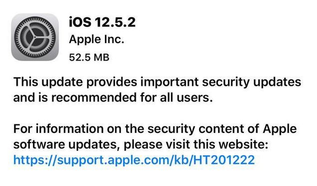 双清苹果手机维修分享iOS12.5.2发布，建议所有老苹果用户安装 